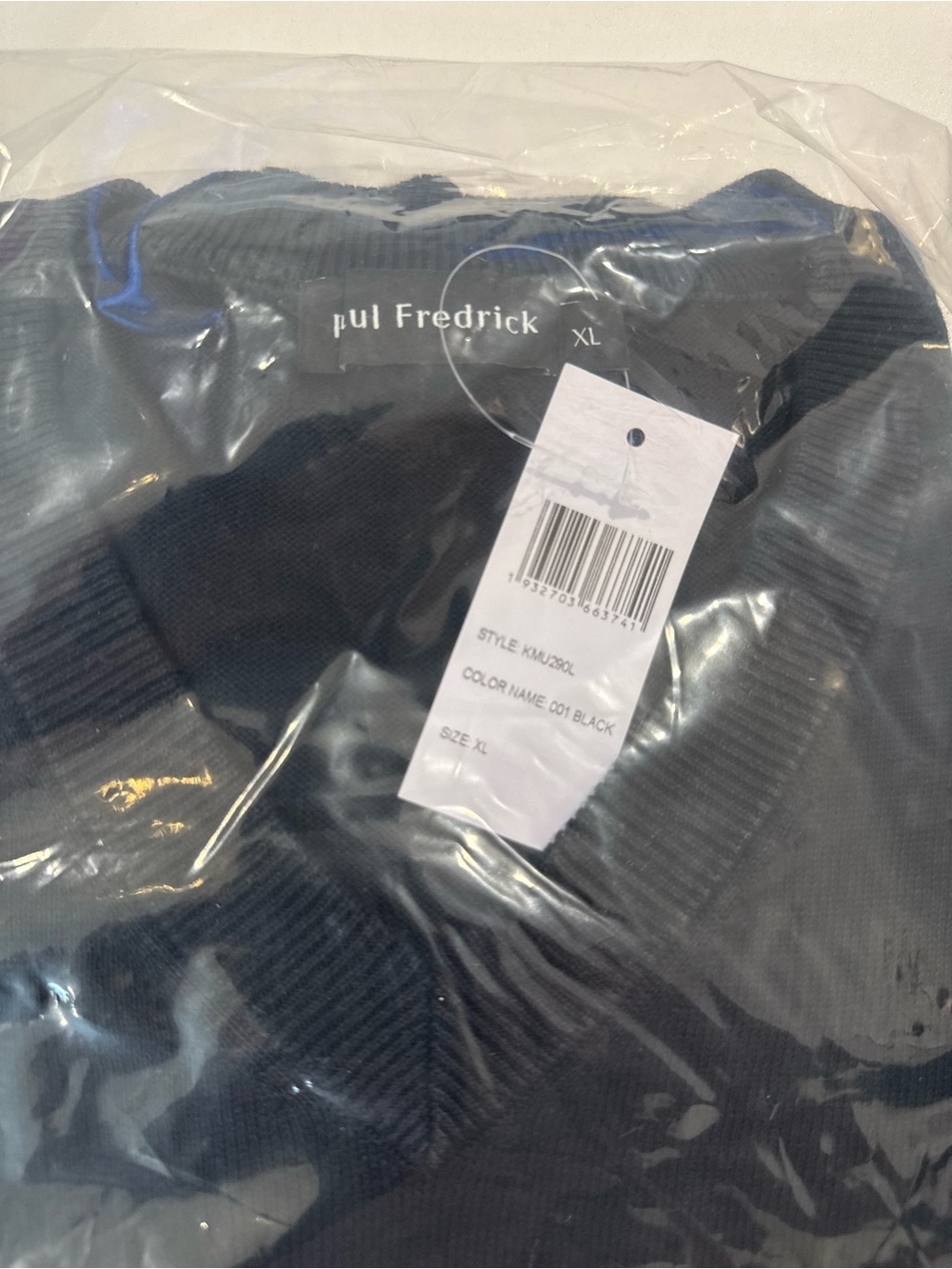 Paul Fredrick Men's V-Neck Sweater - Black